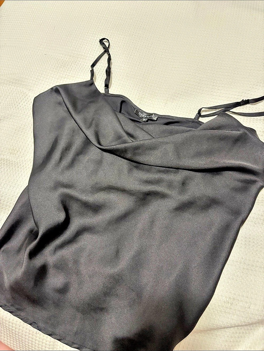 Dynamite Cowl Neck Satin Cami Black